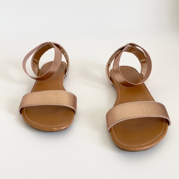 Rose Gold Flat Sandals - Picture 2 of 6